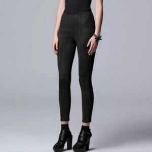 Simply Vera Verawang straight slim fit suede pants, medium